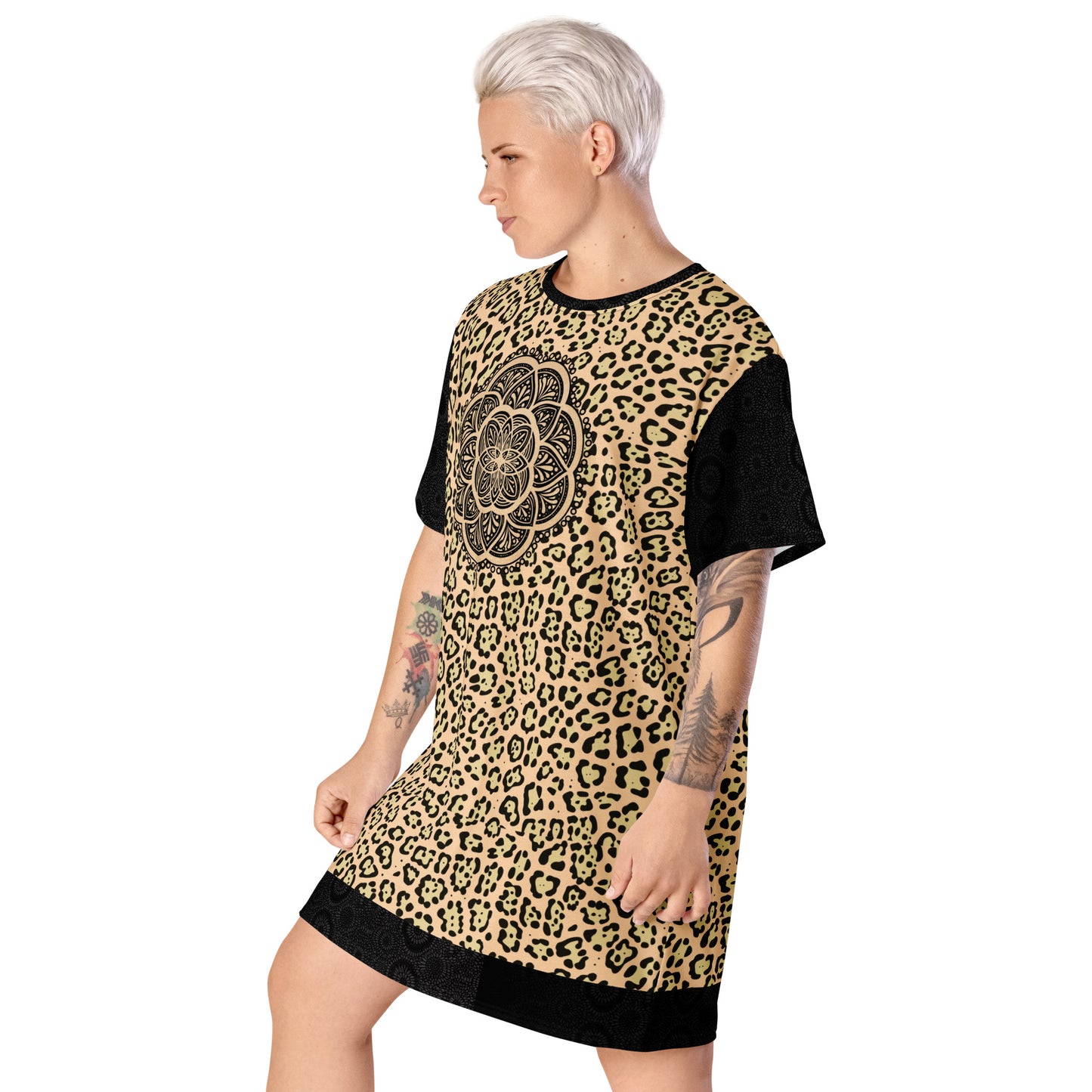 Wild Whiskers Mandala T-shirt dress