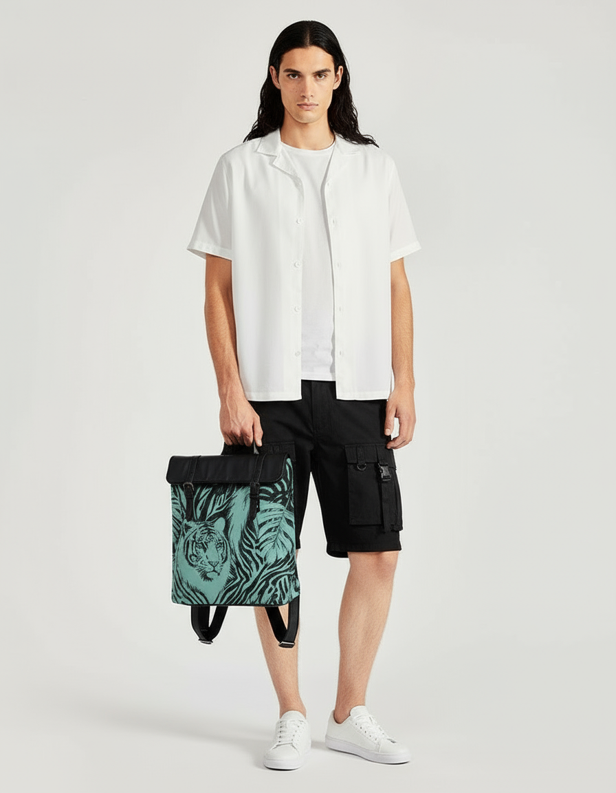 Tigers Secret Garden Flap Backpack petrol