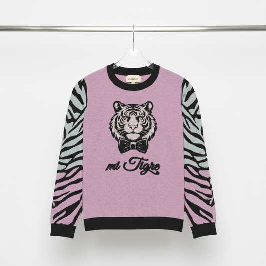 mi Tigre orchid knitted crew neck Sweater - orchid