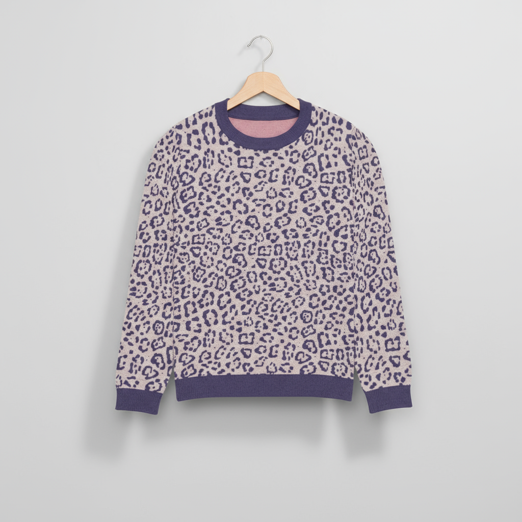 Jaguar Wild Warmth Knitted Sweater - lavender🌈🐆