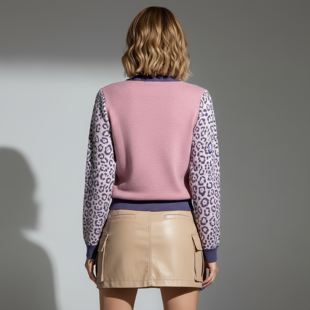 Jaguar Wild Warmth Knitted Sweater - lavender🌈🐆