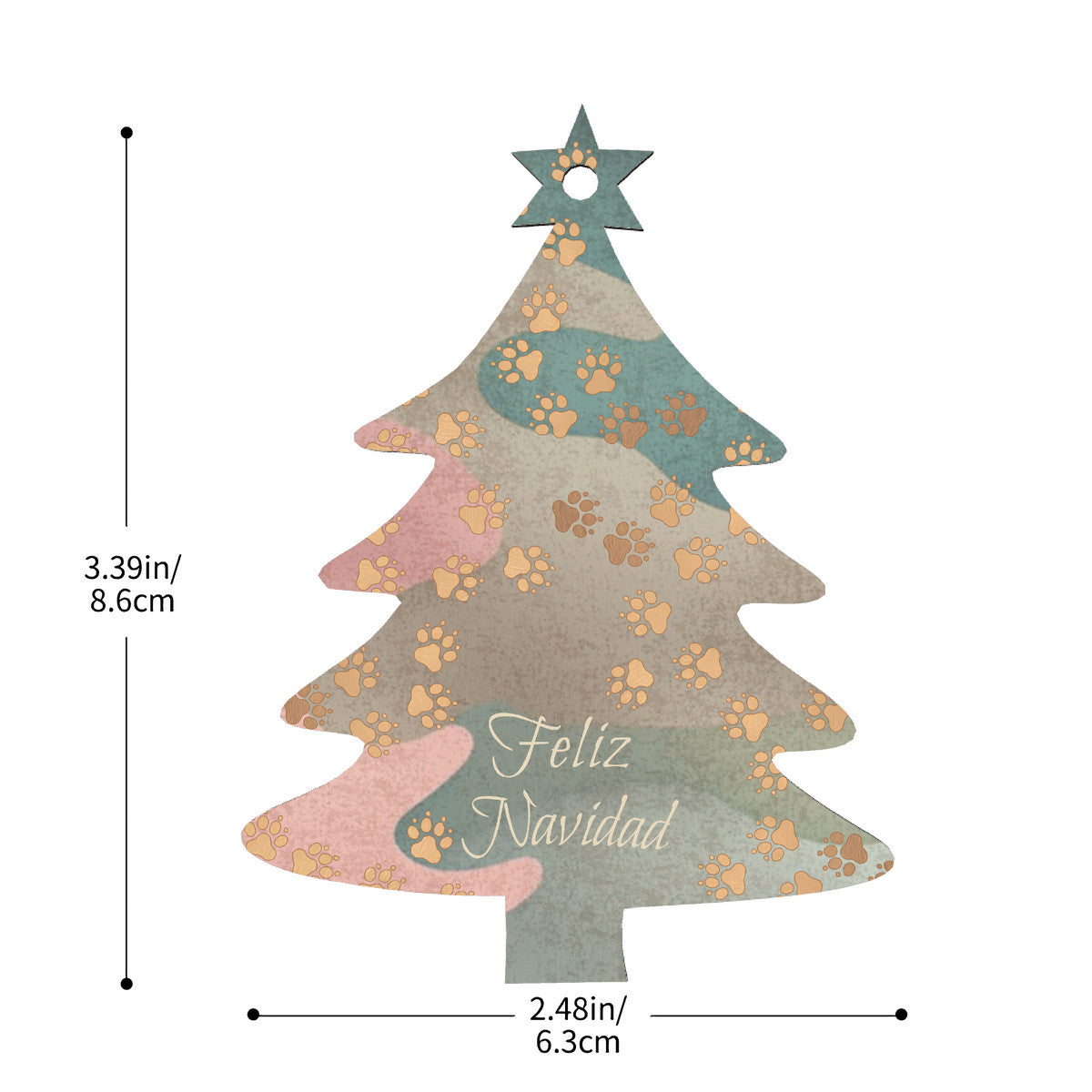 MossBlend Wooden Christmas Tree Hanging Ornament