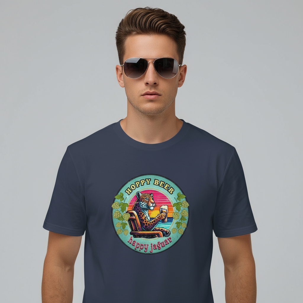 Hoppy Jaguar Men's Short Sleeve Cotton Tee