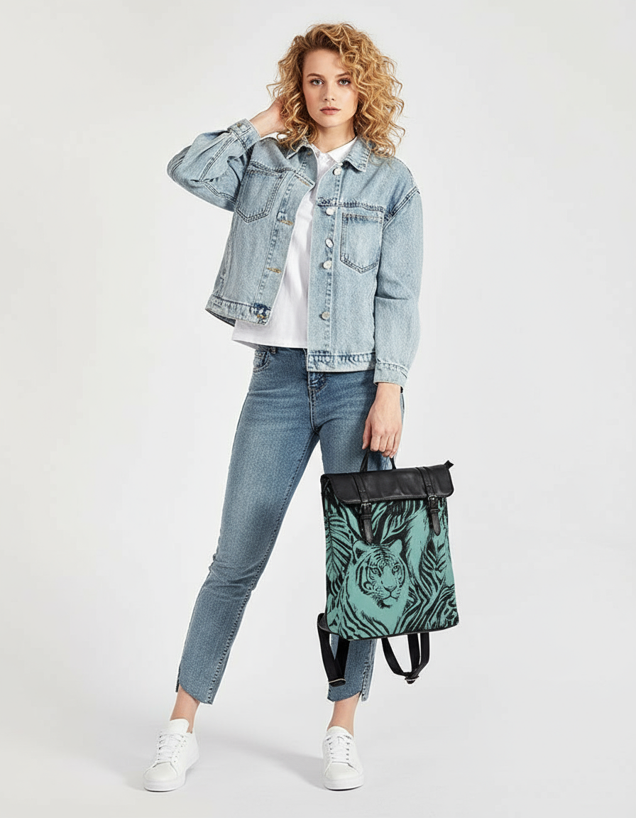 Tigers Secret Garden Flap Backpack petrol