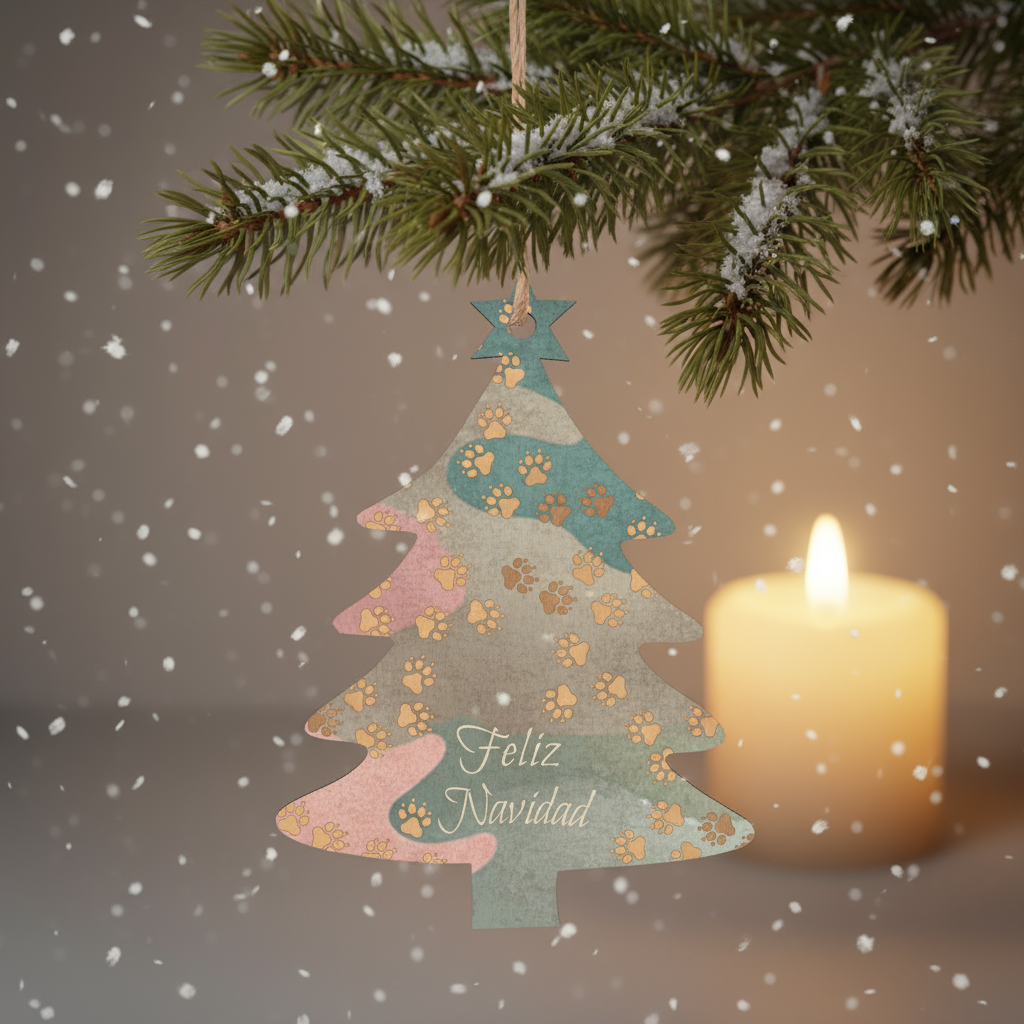 MossBlend Wooden Christmas Tree Hanging Ornament