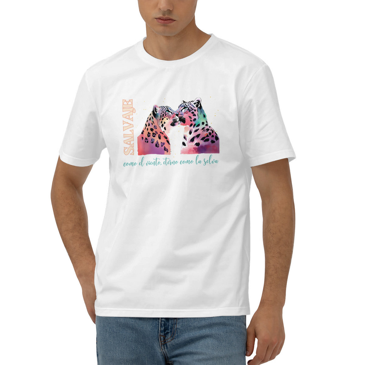 Snowleopard Wild Men's Short Sleeve Cotton Tee