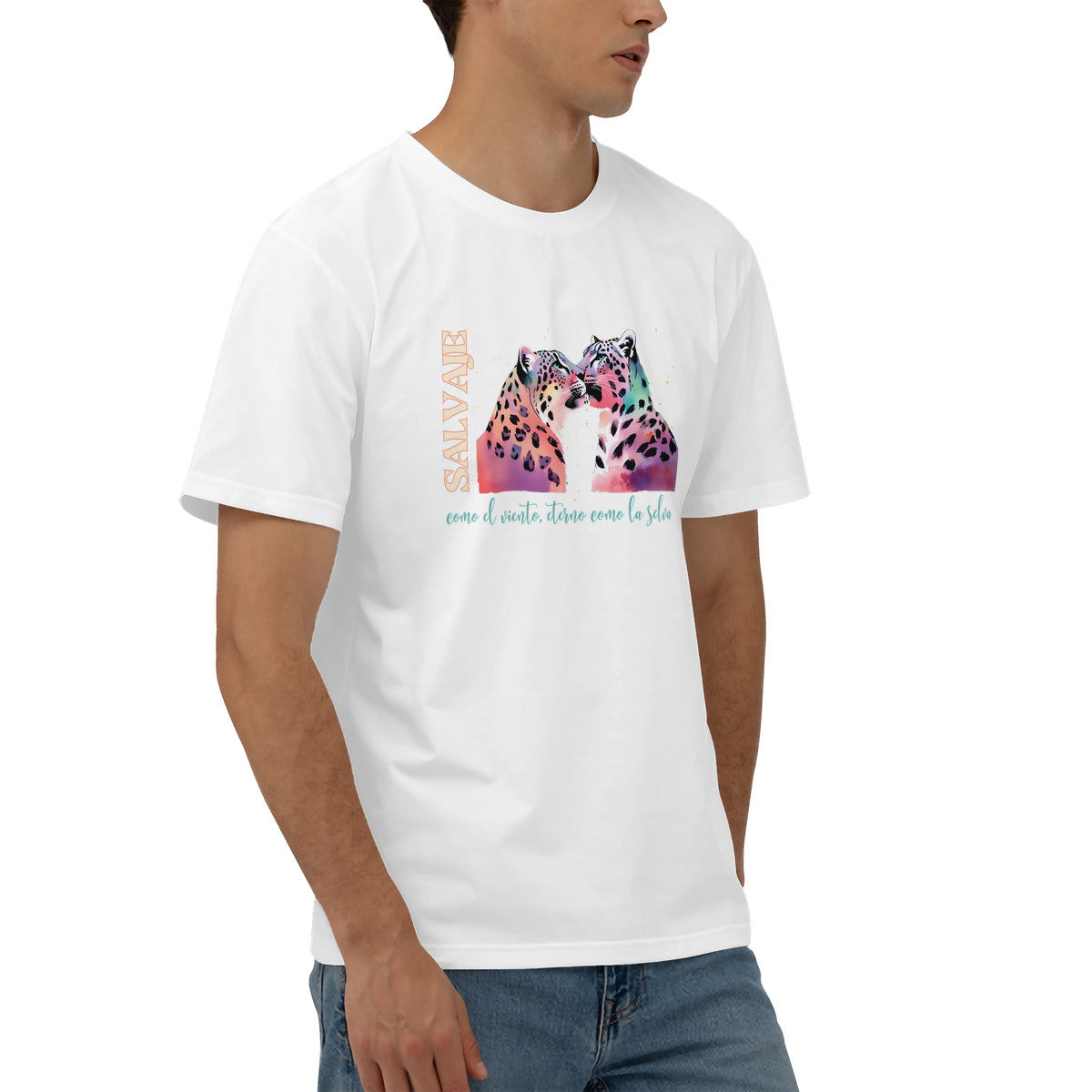 Snowleopard Wild Men's Short Sleeve Cotton Tee