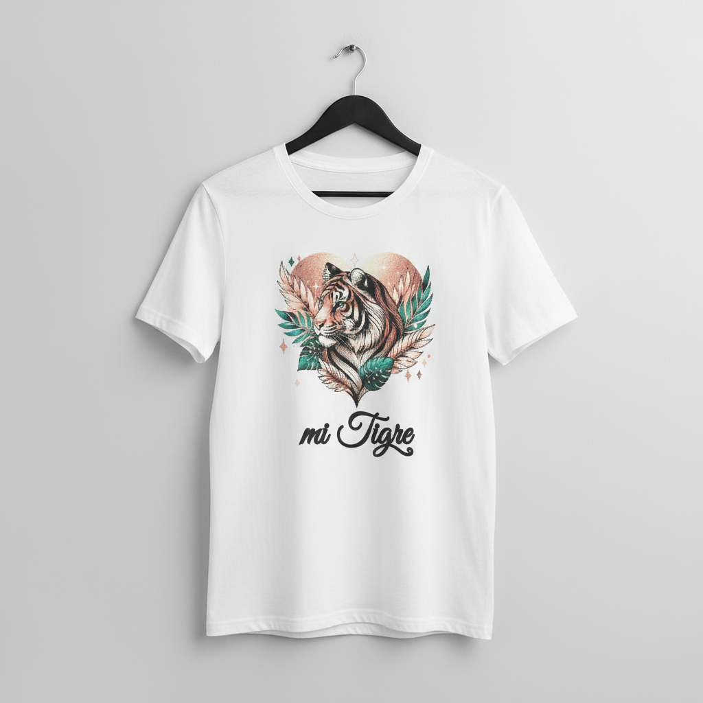 mi Tigre Pixel Heart Women's Basic T-Shirt
