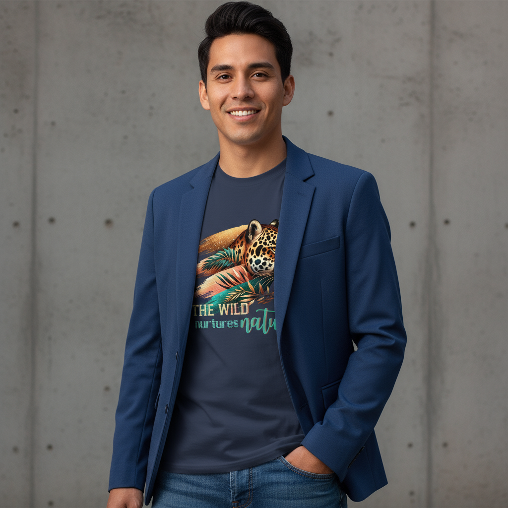 Jaguar Nurtures Nature Men's Cotton Tee💚🐆