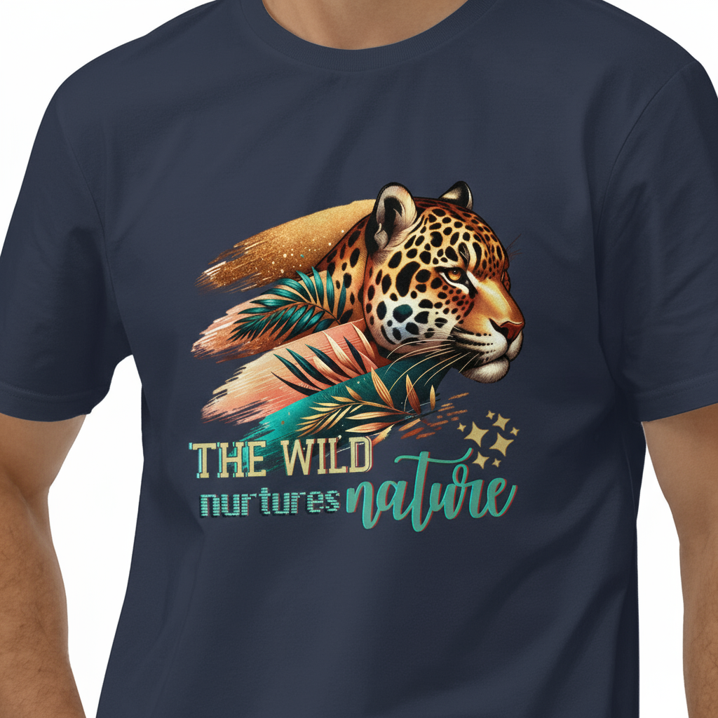 Jaguar Nurtures Nature Men's Cotton Tee💚🐆