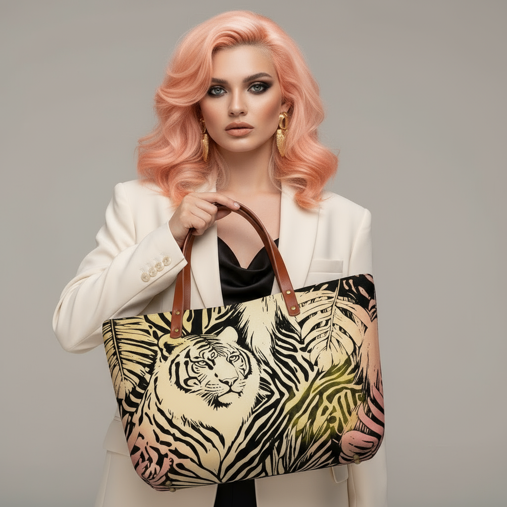 Tigers Secret Garden Cloth Tote Bag
