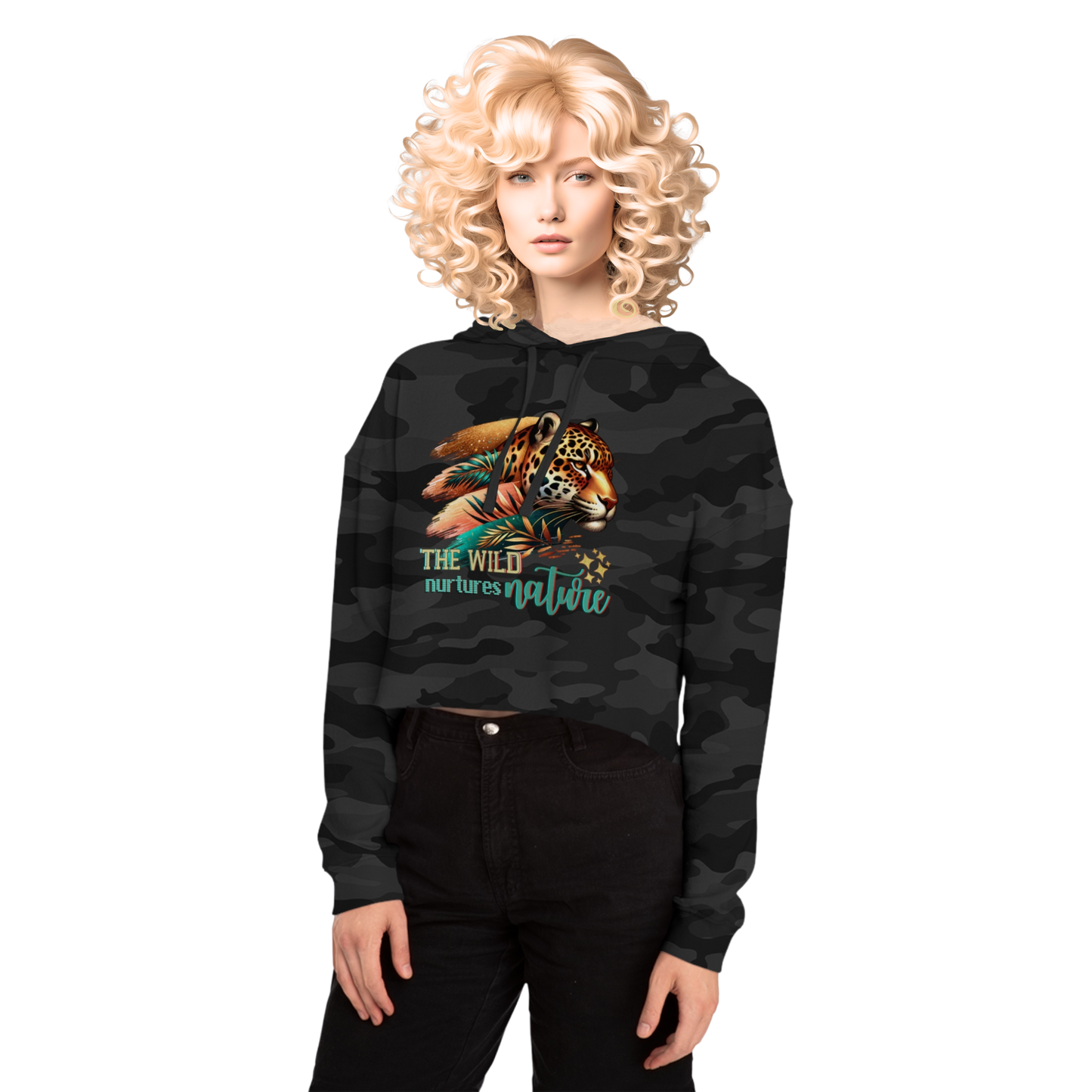 Jungle Chic Cropped Hoodie