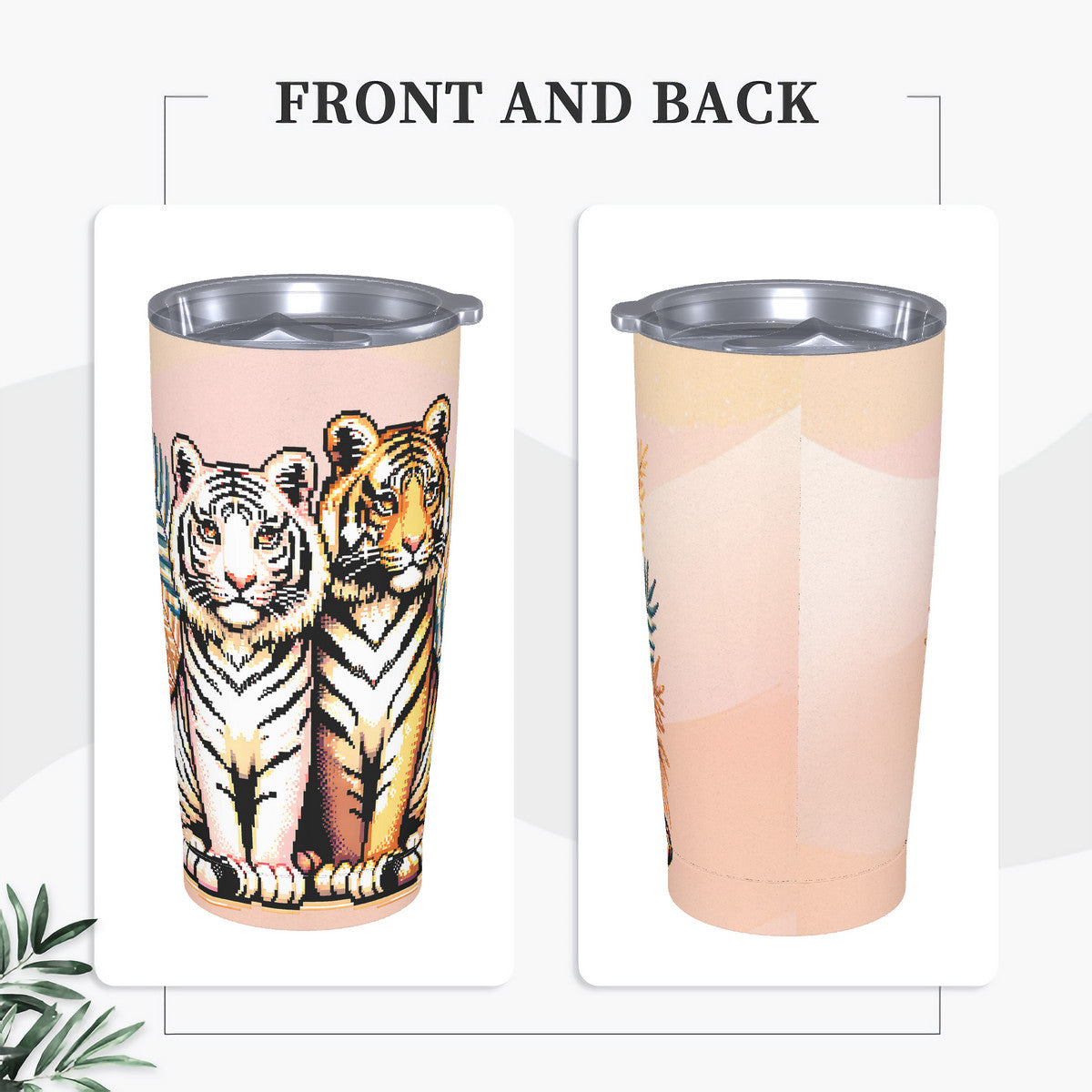 mi Tigre Tiger Love 20oz Stainless Steel Straw Lid Cup