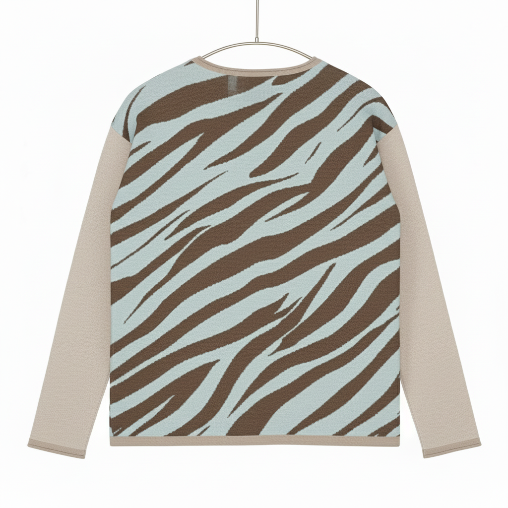 Wild & Creamy Stripes Women’s Knitted Sweater - hazel🧁🐅