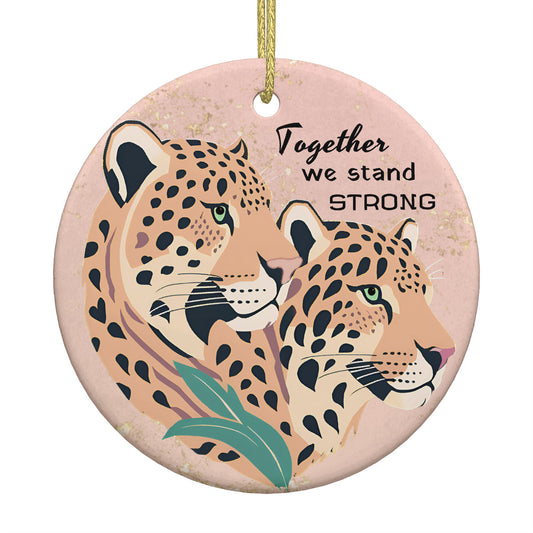 Jaguar Together Strong Ceramic Christmas Round pendant