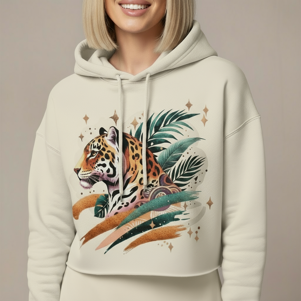 Jungle Chic Cropped Hoodie