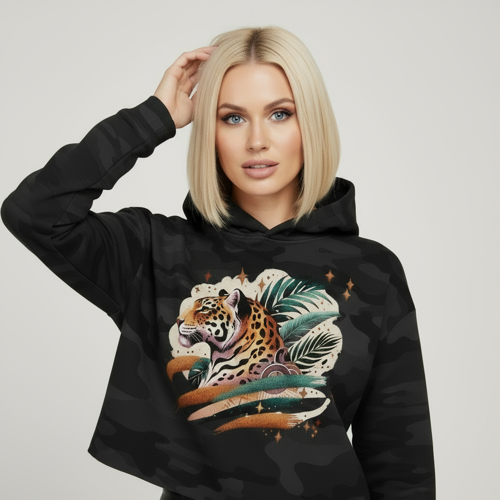 Jungle Chic Cropped Hoodie