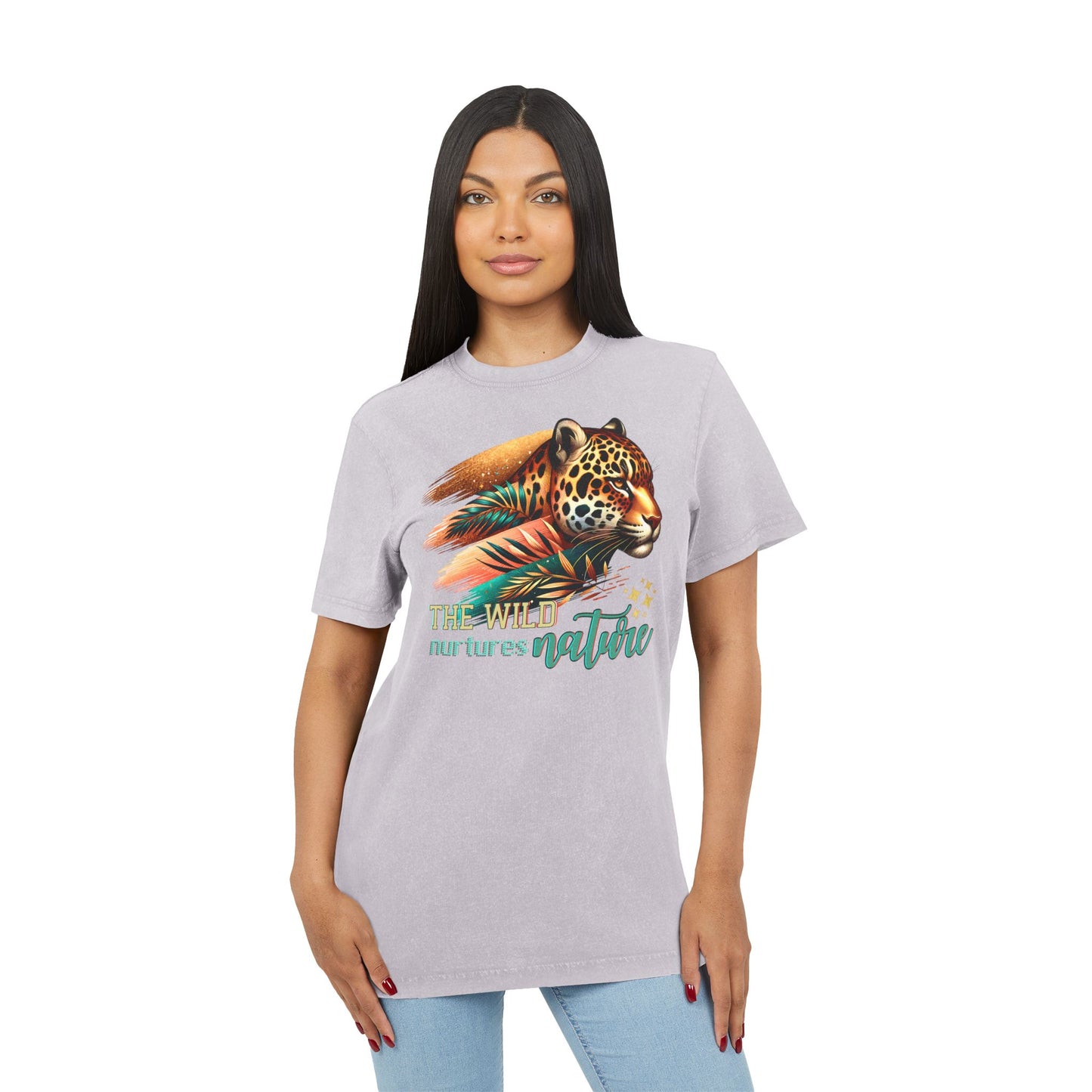 The Wild nurtures Nature Acid Washed Round Neck Tee