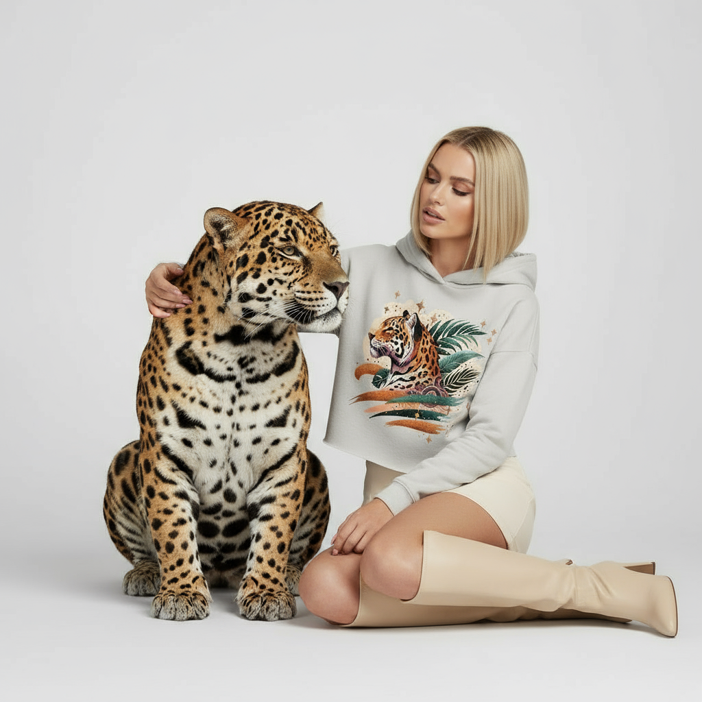 Jungle Chic Cropped Hoodie