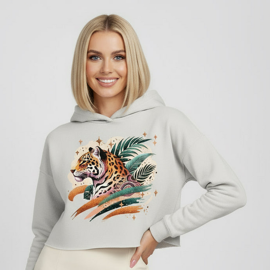 Jungle Chic Cropped Hoodie
