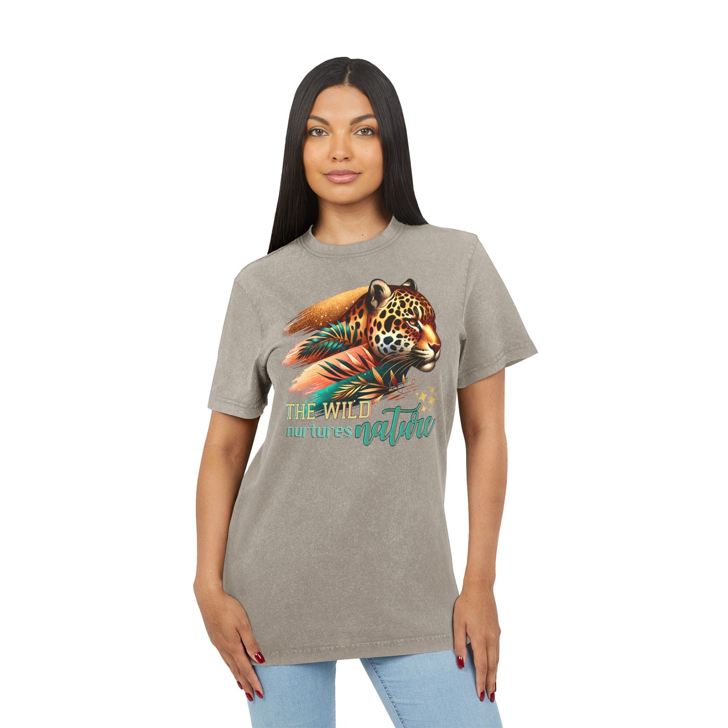 The Wild nurtures Nature Acid Washed Round Neck Tee