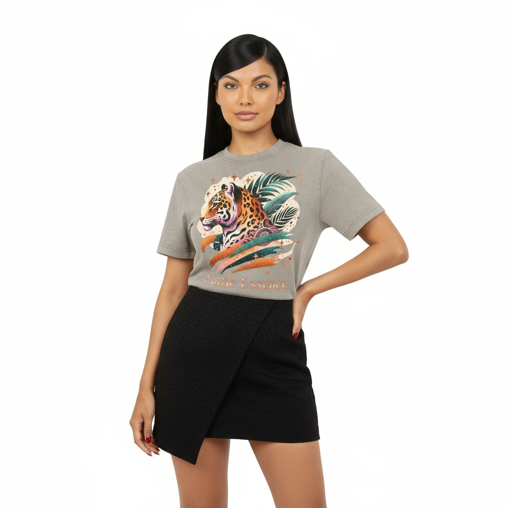 Jaguar Exotic Essence Acid Washed Round Neck Tee