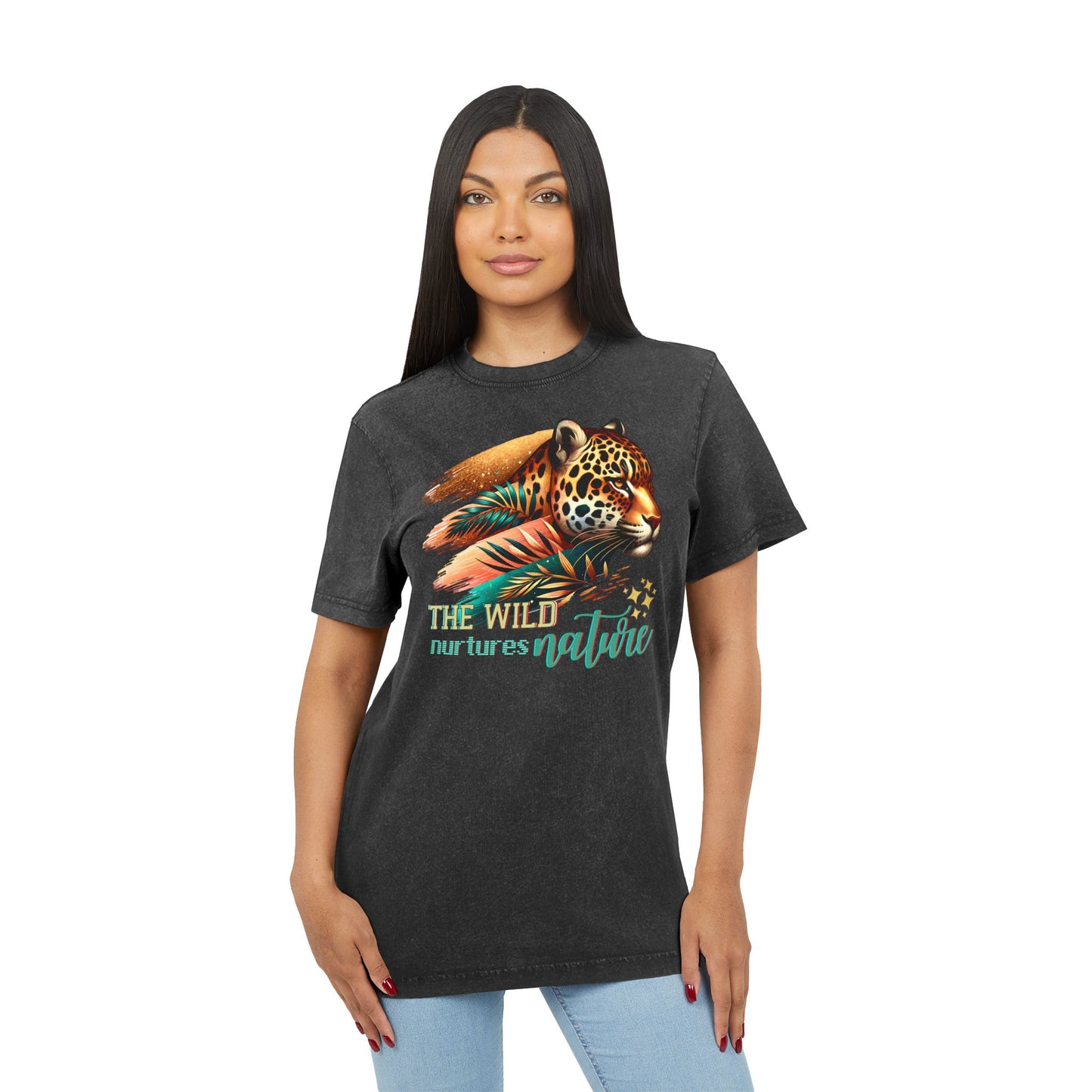 The Wild nurtures Nature Acid Washed Round Neck Tee