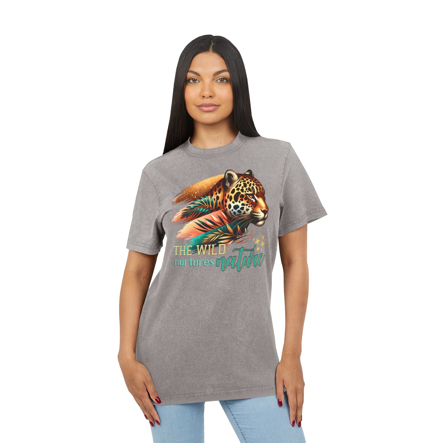 The Wild nurtures Nature Acid Washed Round Neck Tee