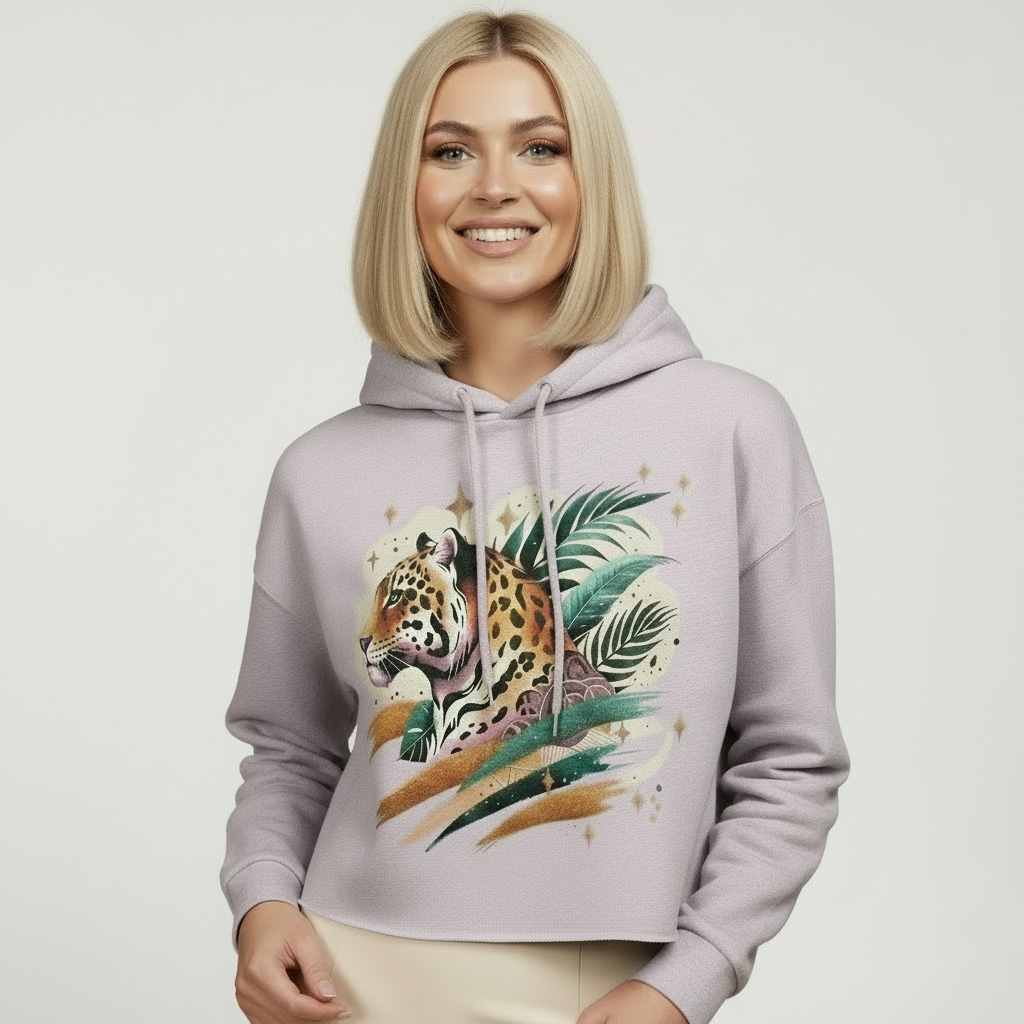 Jungle Chic Cropped Hoodie