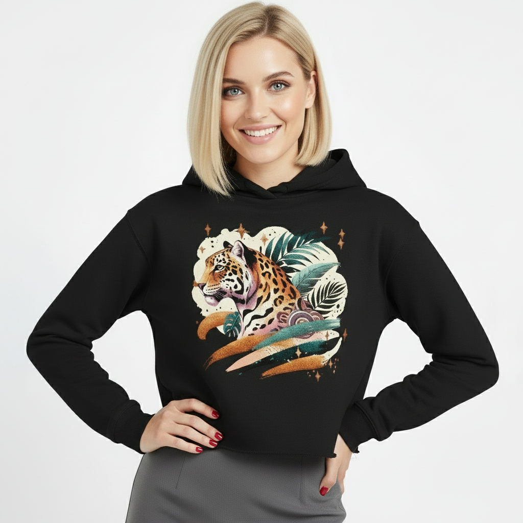 Jungle Chic Cropped Hoodie