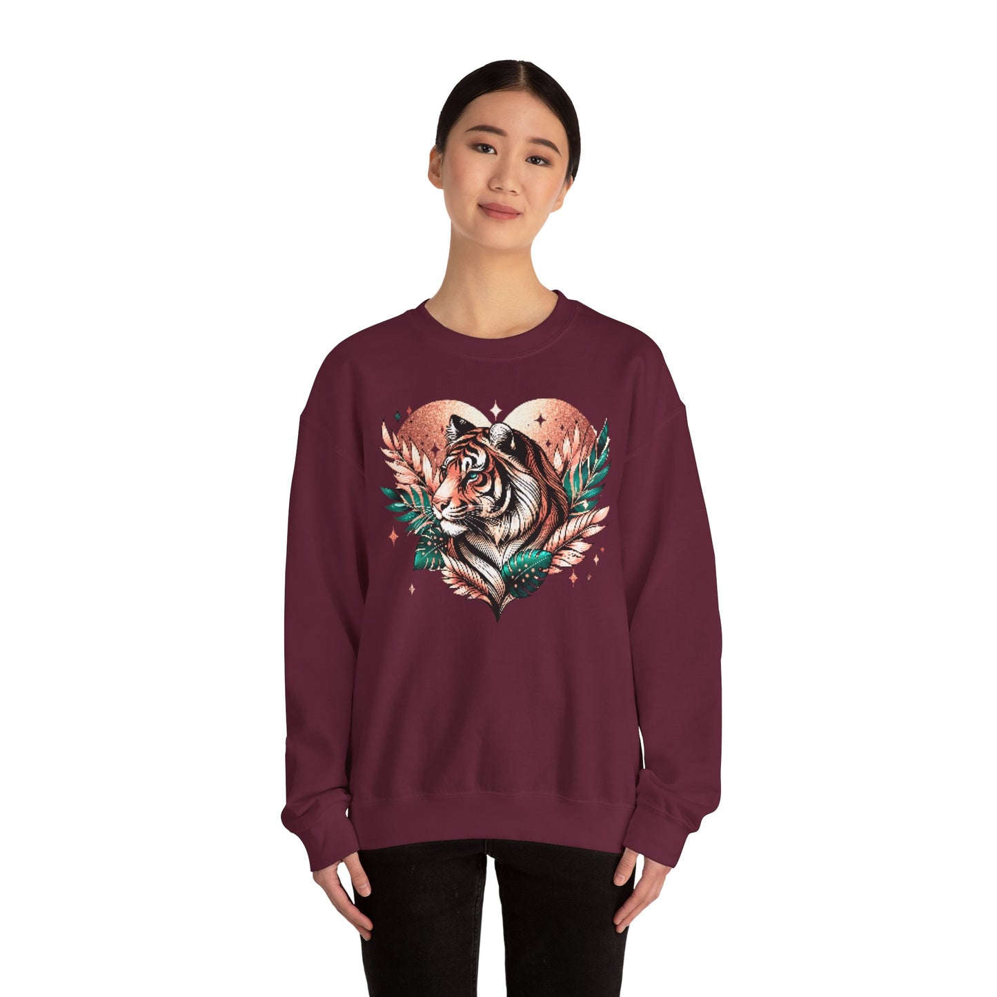 Tiger Pixel Heart Sweatshirt