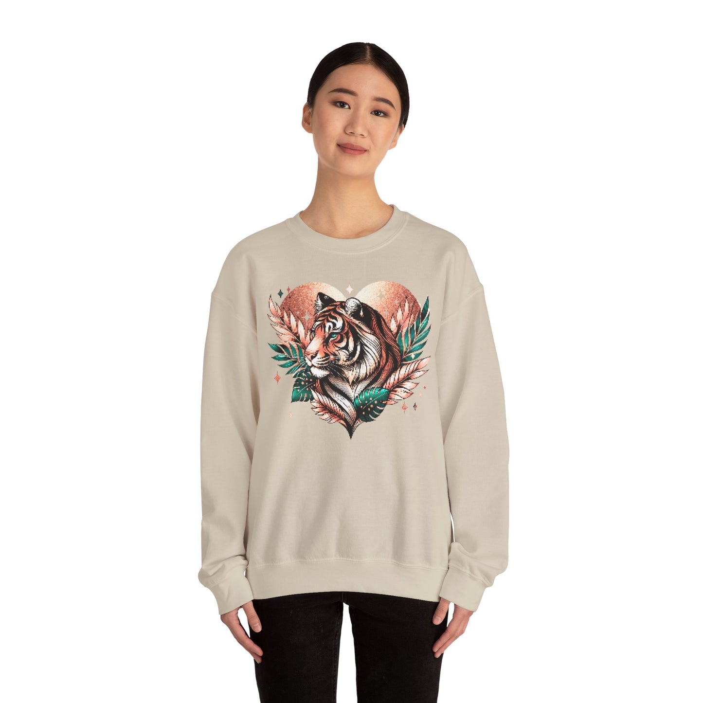 Tiger Pixel Heart Sweatshirt