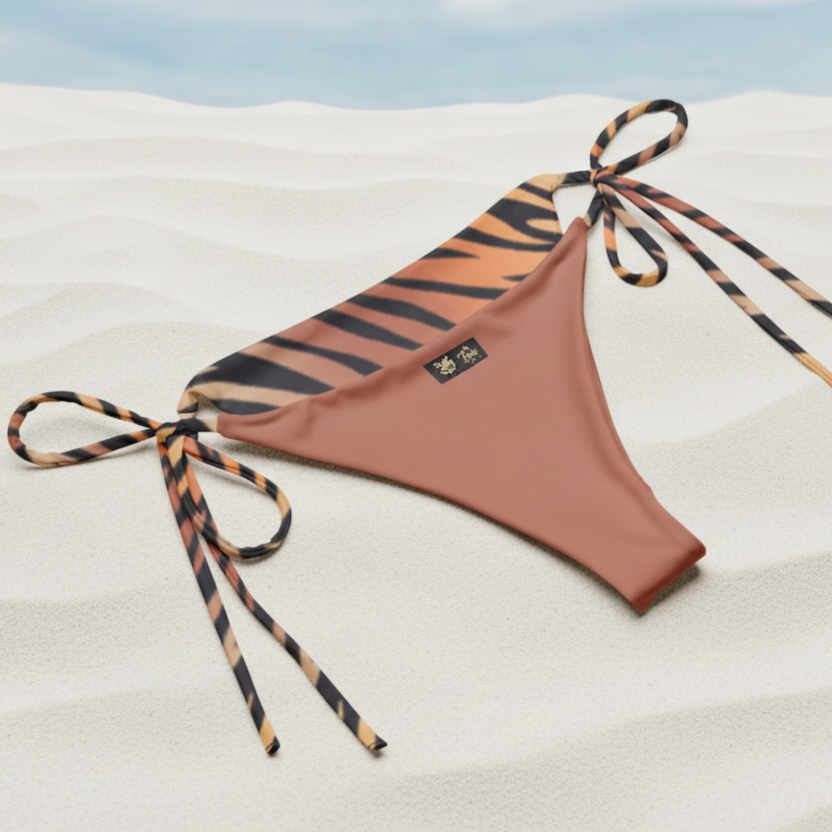 Tiger Roar with Style String Bikini Peach 🐅🏖