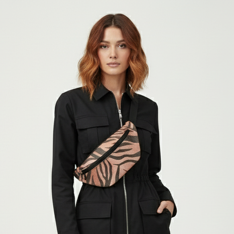 Tiger Stripes & Dots Large Fanny Bag