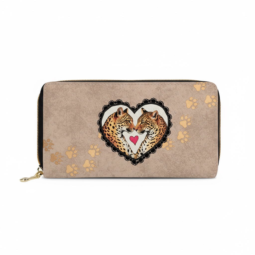 Jaguar Heart Tracks Zipper Purse Clutch Bag🐆❤️🐾