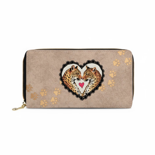 Jaguar Heart Tracks Zipper Purse Clutch Bag🐆❤️🐾