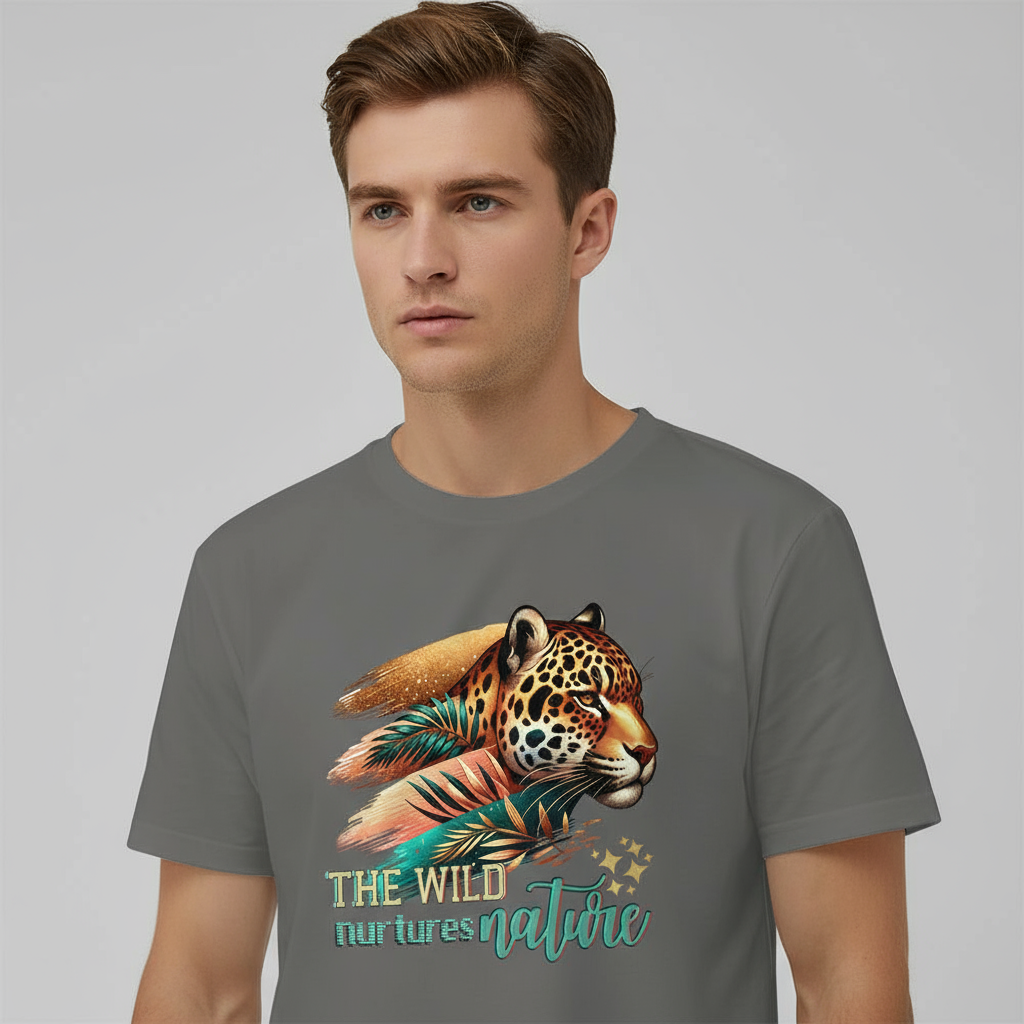 Jaguar Nurtures Nature Men's Cotton Tee💚🐆