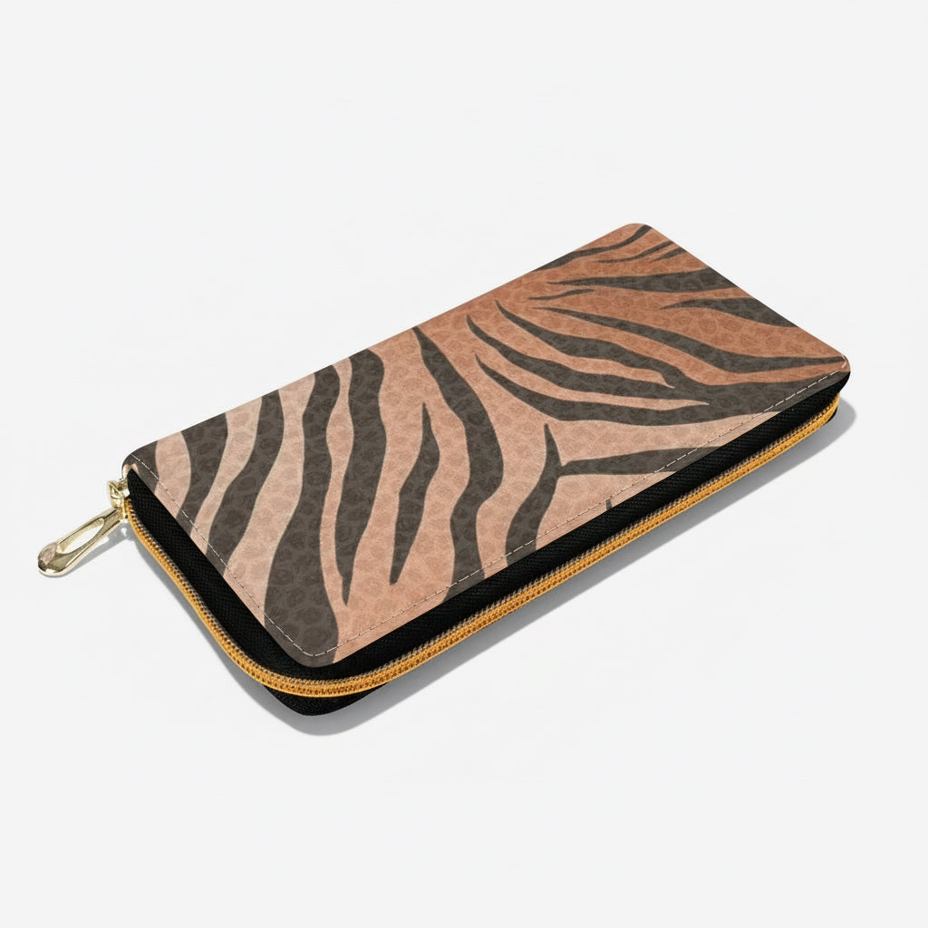 Tiger Stripes & Dots Zipper Purse Clutch Bag