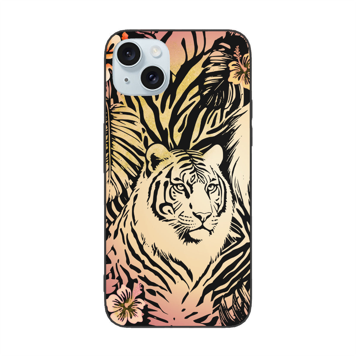 Tigers Secret Gardeb iPhone 15 Soft Glass Case(2 Cameras)