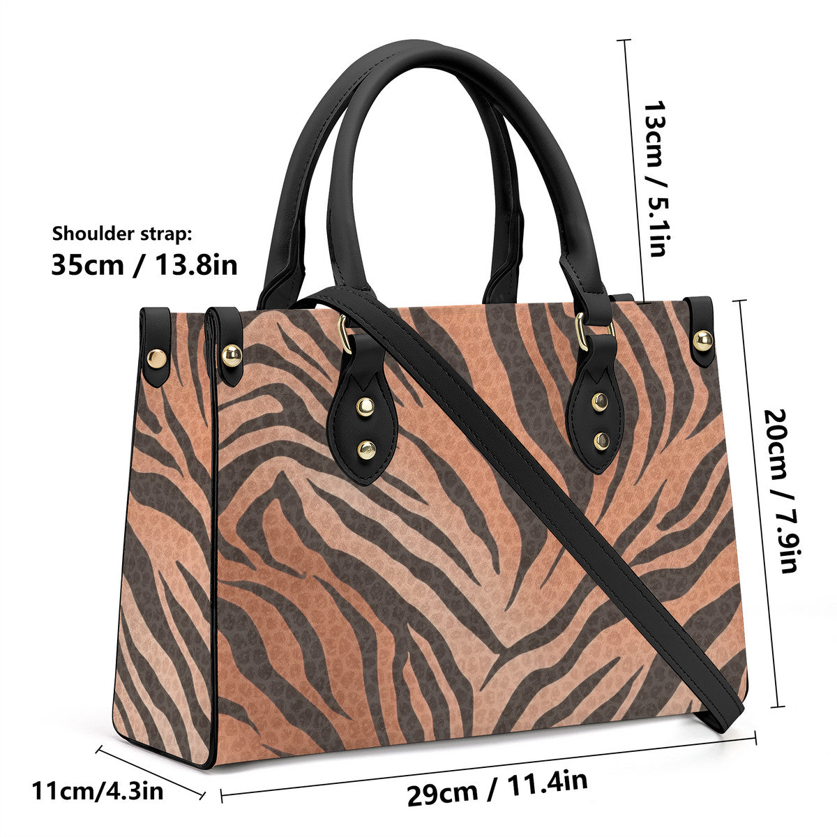 Tiger Stripes & Dots Luxury Tote - Black