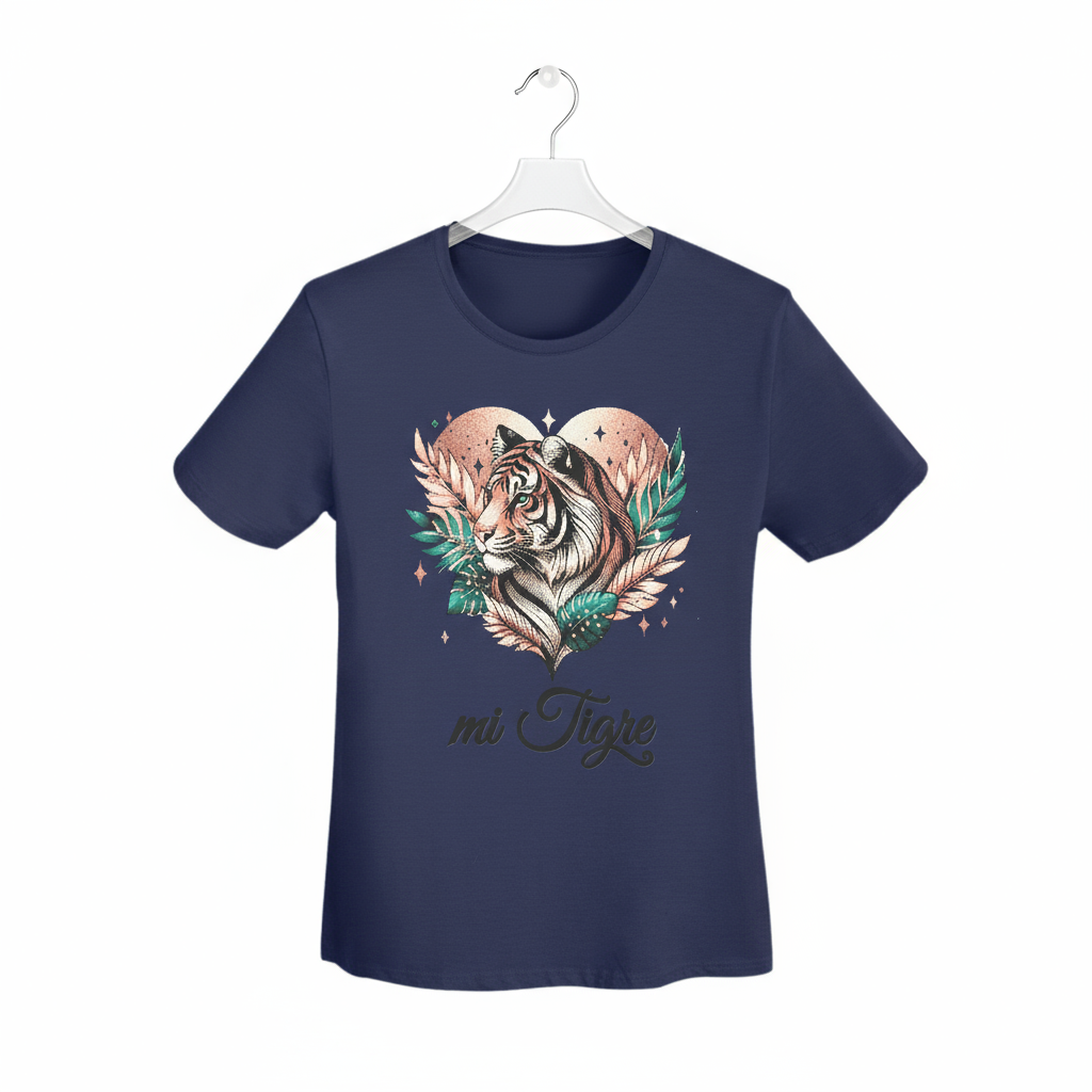mi Tigre Pixel Heart Women's Basic T-Shirt