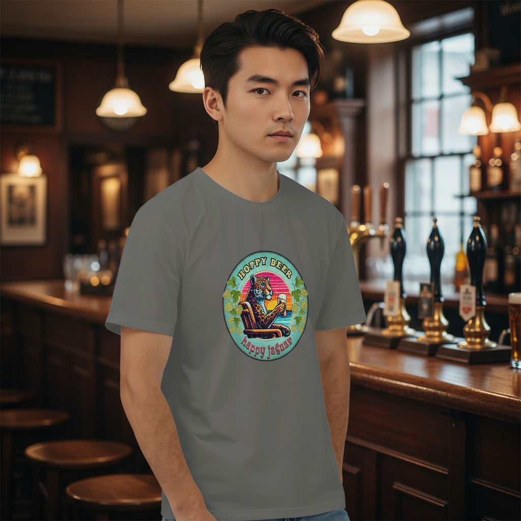 Hoppy Jaguar Men's Short Sleeve Cotton Tee