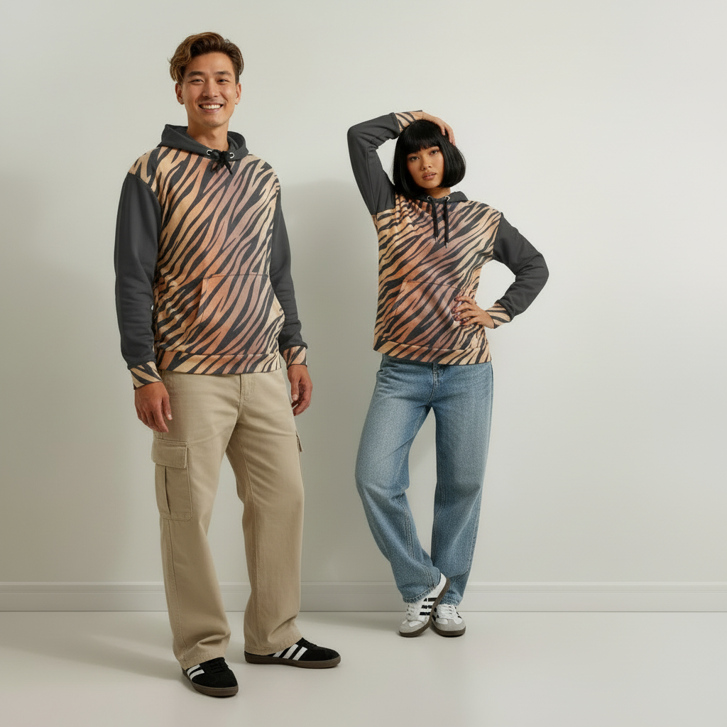 Tiger Roar with Style Unisex Cotton Hoodie
