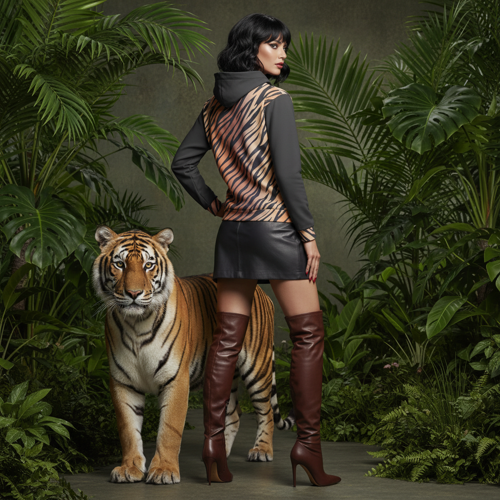 Tiger Roar with Style Unisex Cotton Hoodie