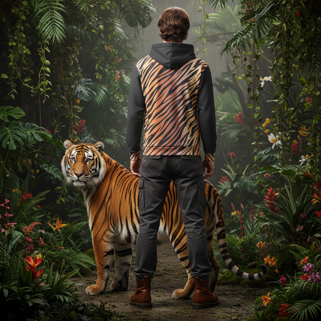 Tiger Roar with Style Unisex Cotton Hoodie