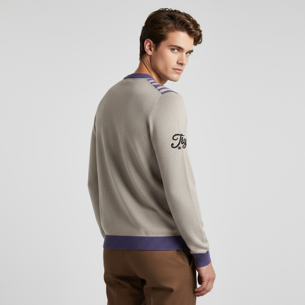 mi Tigre Strike Knitted Crew Neck Sweater - sand