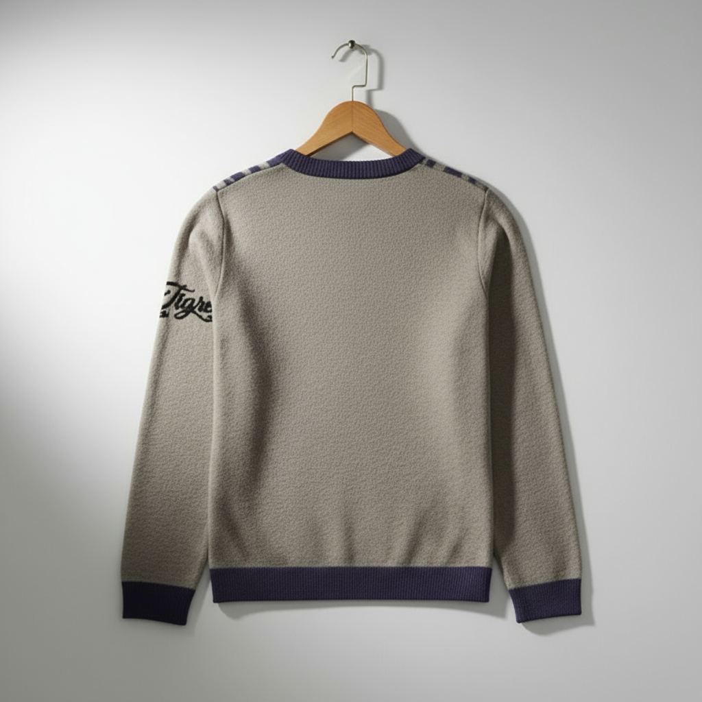 mi Tigre Strike Knitted Crew Neck Sweater - sand