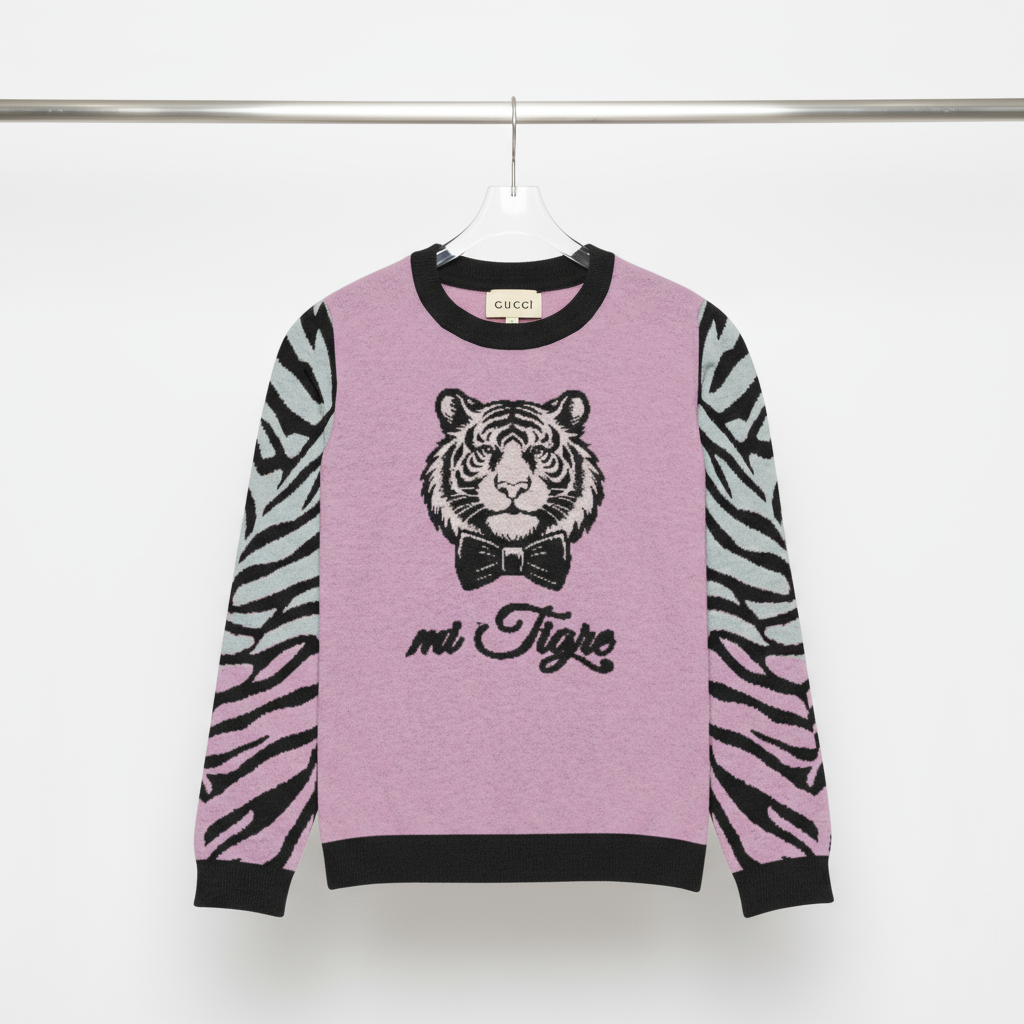 mi Tigre orchid knitted crew neck Sweater - orchid