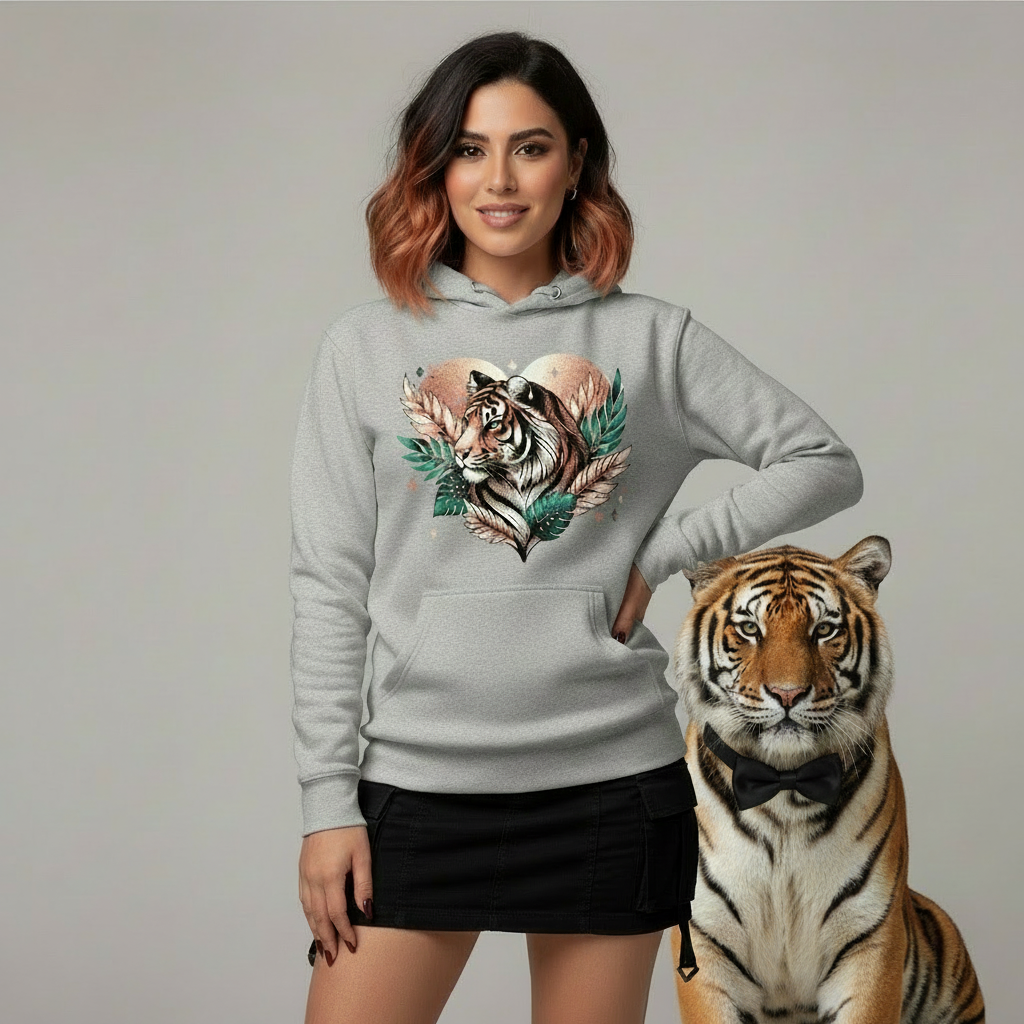 Tiger Pixel Heart Hoodie🐾🐅