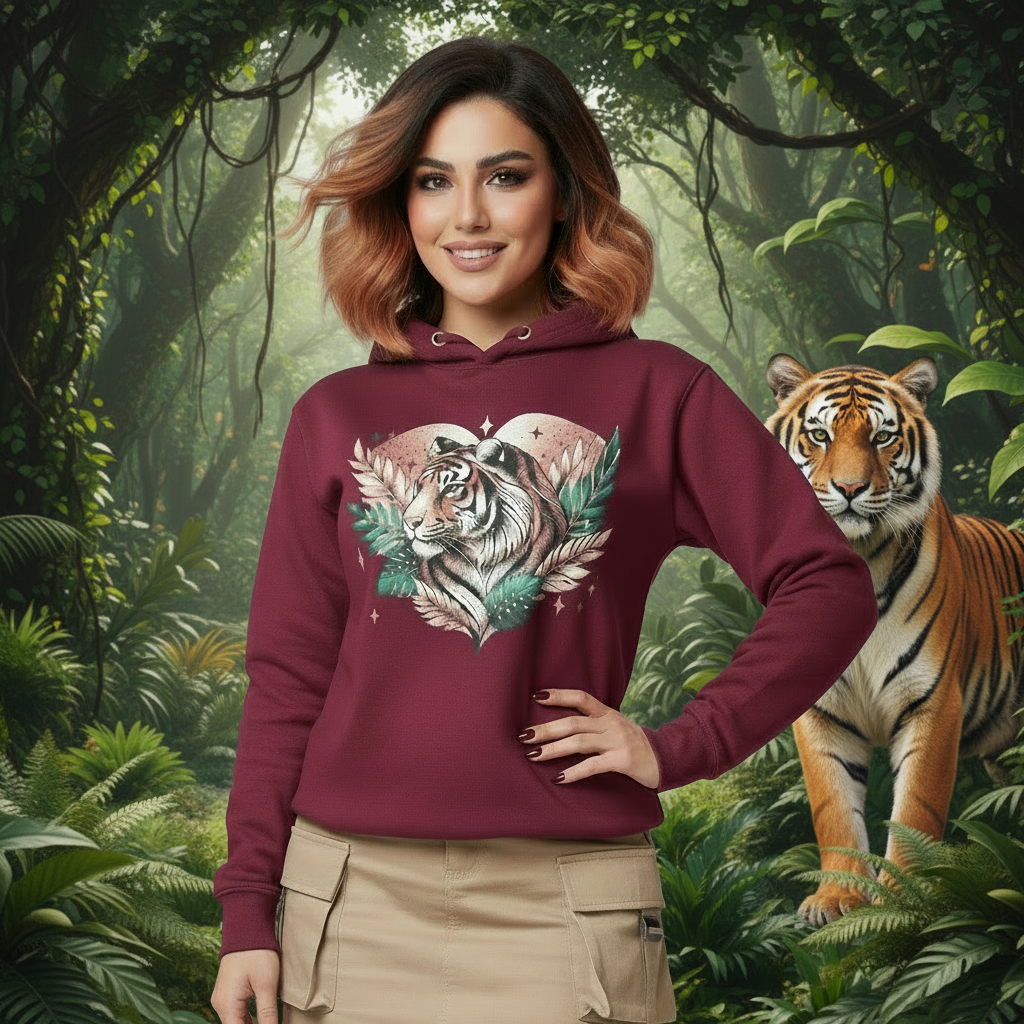 Tiger Pixel Heart Hoodie🐾🐅